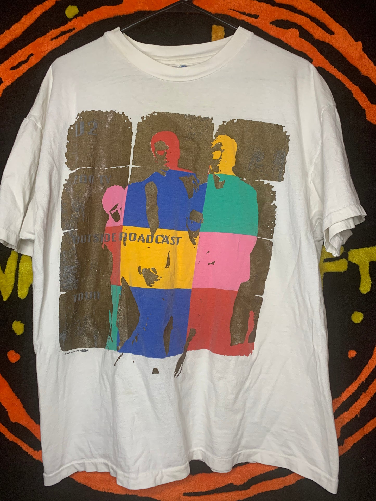 1992 U2 Broadcast Tour Tee Sz L