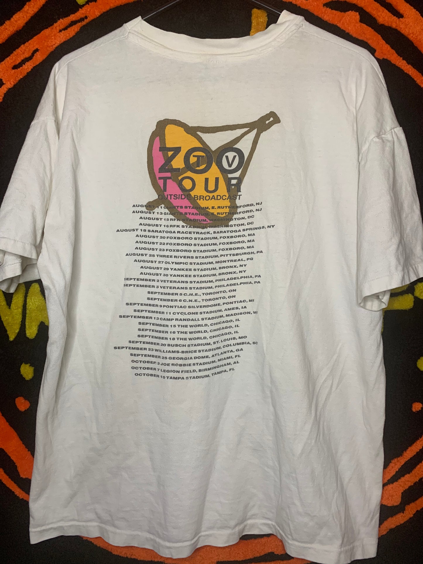 1992 U2 Broadcast Tour Tee Sz L