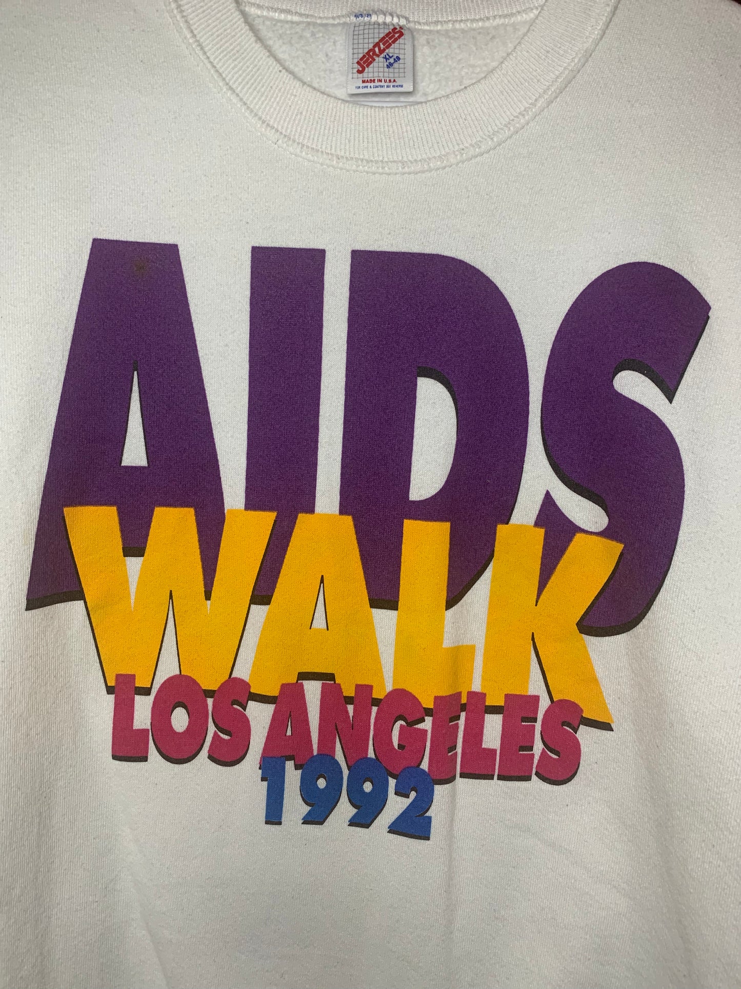 1992 Los Angeles AIDS Walk Sweatshirt Sz XL