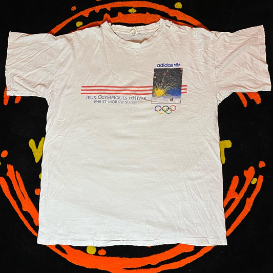 1980 Distressed Adidas Moscow Olympics Tee (M)